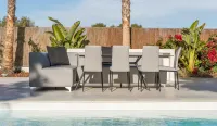 Conjunto de sofás comedor exterior + 4 sillas de jardín