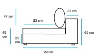 Sillón/ Módulo exterior final VITA 121 cm. ancho brazo izquierdo
