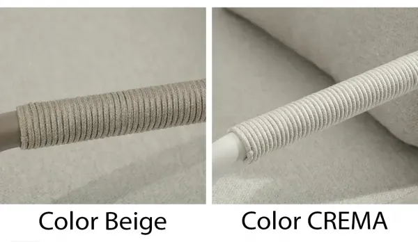 Conjunto exterior de sofás y sillones de cuerda y mesa porcelánica