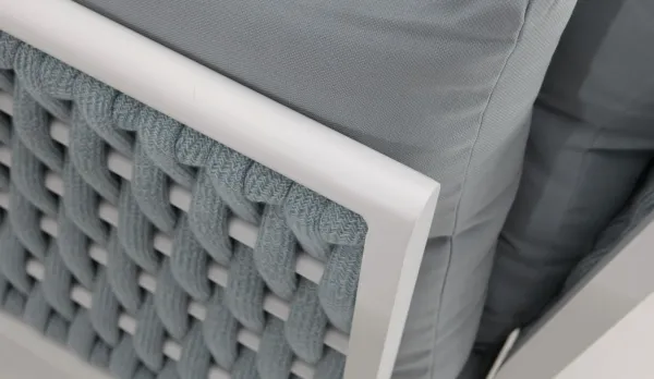 Rinconera exterior aluminio blanco con cuerda