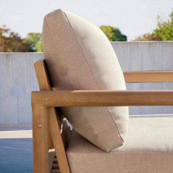Conjunto de muebles para exteriores completo para 5 personas de madera de eucalipto
