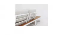 Rinconera madera y aluminio con cojines en gris