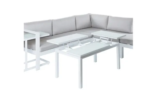 muebles de jardín - Rinconera de aluminio exterior - color blanco o grafito