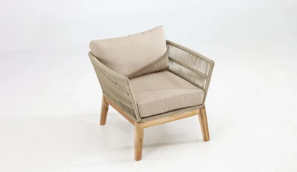Sofas de acacia con cuerda trenzada con sofá de 3 o 2 plazas