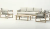 Sofá de 3 plazas de acacia y cuerda de 6mm