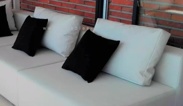 Conjunto Sofas de exterior 4 módulos 103 x 103 cm. color blanco