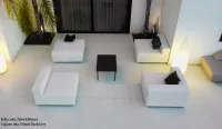 Conjunto muebles de jardín 4 módulos 103 x 103 cm. color FILTECH BLANCO