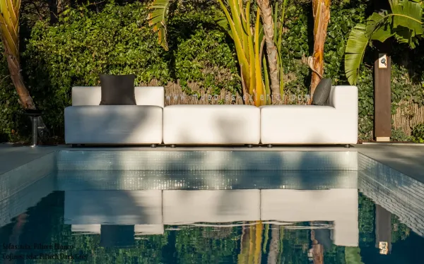 Conjunto Sofá de jardín impermeable 3 módulos