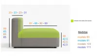 Sofá 3 plazas Cubic , medida de profundidad 91 x 179, 103  x 203 o 111 x 218 cm. a elegir impermeable