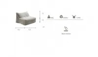 Puff Exterior "Puff-Out" doble 120 cm.