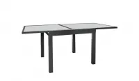 Mesa extensible 90 a 180 aluminio + cristal GRAFITO