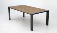 Mesa aluminio con madera de eucalipto