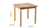 Mesa de acacia cuadrada
