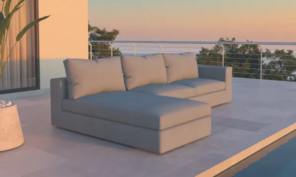 Conjunto sofas de jardín con chaise longue VITA