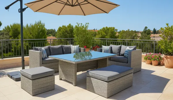 Set comedor exterior para 8 comensales