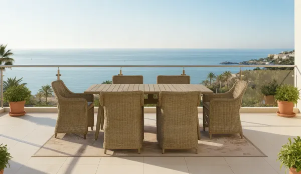 Mesa de acacia para exterior