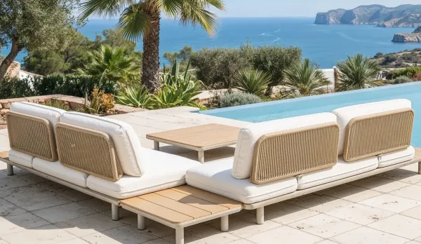 Sofá de madera para exterior