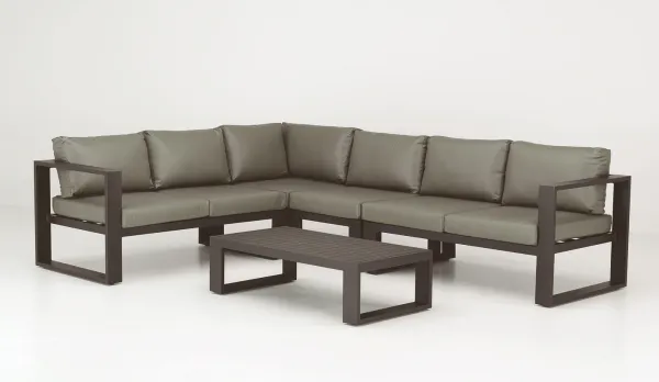 Rinconera en tejido náutico en gris