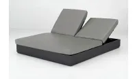 Tumbona DOBLE de aluminio con ruedas