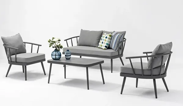 Set para 4 personas de aluminio