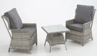 Set 2 Sillones Jardín respaldo alto + Mesa