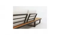 Rinconera madera y aluminio con cojines en gris