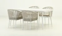 Conjunto de comedor exterior de aluminio en dos colores