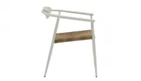 Silla apilable de aluminio color crema