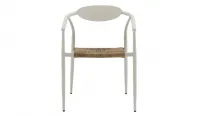 Silla apilable de aluminio color crema