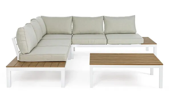 Esquinero aluminio blanco o antracita con madera técnica