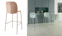 Taburete de acero con asiento de tecnopolimero