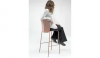 Taburete de acero con asiento de tecnopolimero