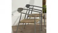 Silla apilable de aluminio color beige