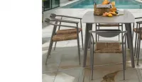 Silla apilable de aluminio color beige