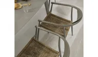 Silla apilable de aluminio color beige