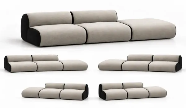 Conjunto exterior en oferta de 3 modulos en BEIGE y NEGRO